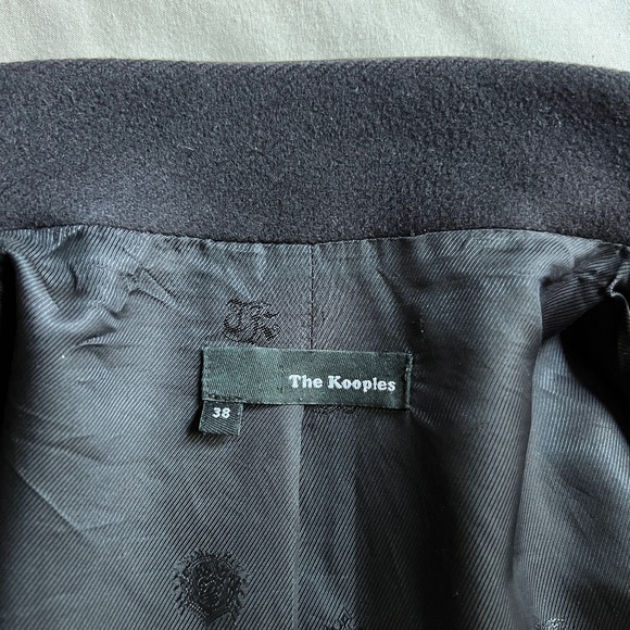 The Kooples Wool and Leather Straight Coat - Picture 3 of 7